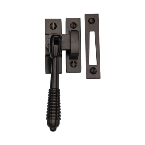 Heritage Brass Window Furniture Matt Bronze / No / Mortice & Hook Place Heritage Brass - Mortice & Hook Plate Casement Fastener Reeded Design Matt Bronze finish