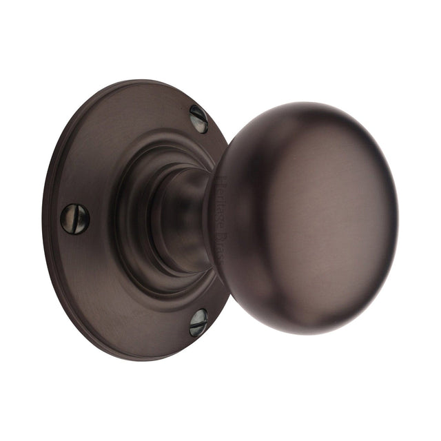 Heritage Brass Door Furniture Matt Bronze / Mortice Knobs Heritage Brass Mortice Knob Chester Design Matt Bronze Finish