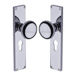 Heritage Brass Door Furniture Polished Chrome / Mortice Knobs Heritage Brass Mortice Knob on Euro Profile Plate Victoria Design Polished Chrome finish