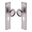Heritage Brass Door Furniture Satin Nickel / Mortice Knobs Heritage Brass Mortice Knob on Euro Profile Plate Victoria Design Satin Nickel finish
