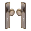 Heritage Brass Door Furniture Antique Brass / Mortice Knobs Heritage Brass Mortice Knob on Lock Plate Victoria Design Antique Brass finish