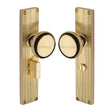 Heritage Brass Door Furniture Polished Brass / Mortice Knobs Heritage Brass Mortice Knob on Reeded Bathroom Plate Victoria Design Polished Brass finish