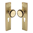 Heritage Brass Door Furniture Polished Brass / Mortice Knobs Heritage Brass Mortice Knob on Reeded Euro Profile Plate Victoria Design Polished Brass finish