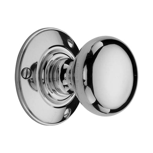 Heritage Brass Door Furniture Polished Chrome / Mortice Knobs Heritage Brass Mortice Knob on Rose Chester Design Polished Chrome finish