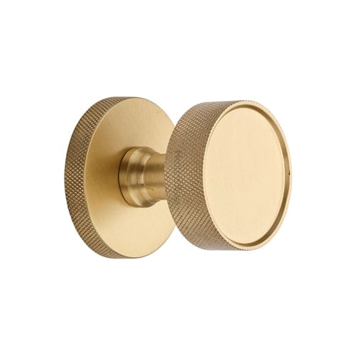Heritage Brass Door Furniture Satin Brass / Mortice Knobs Heritage Brass Owen Knurled Knob on Knurled Concealed Base Satin Brass finish