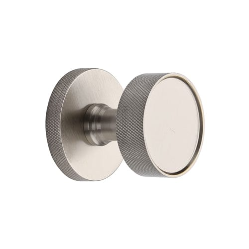Heritage Brass Door Furniture Satin Nickel / Mortice Knobs Heritage Brass Owen Knurled Knob on Knurled Concealed Base Satin Nickel finish
