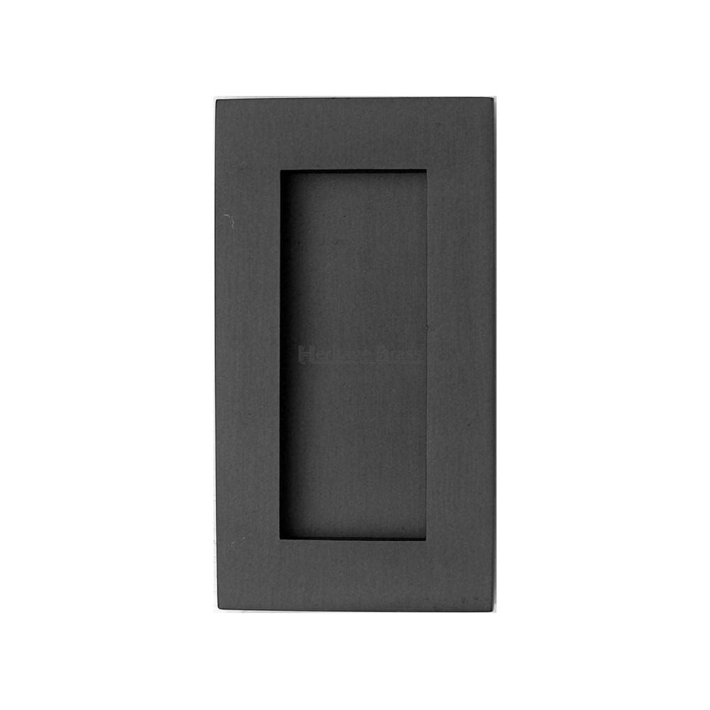 Heritage Brass Door Furniture Matt Black Heritage Brass - Rectangular Flush Pull - C1855 - Matt Black