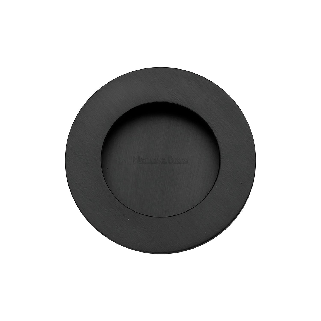 Heritage Brass Door Furniture Matt Black / Flush Pull / Round Heritage Brass - Round Flush Pull Matt Black finish