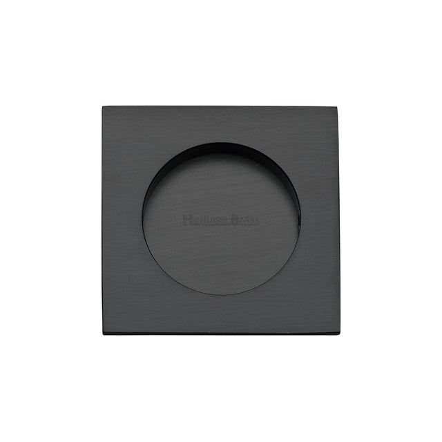 Heritage Brass Door Furniture Matt Black / Flush Pull / Square Heritage Brass - Square Flush Pull 63.5 x 63.5mm Matt Black finish
