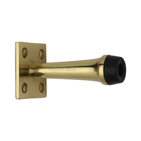 Heritage Brass Door Furniture Polished Brass / Projection Door Stop Heritage Brass - Wall Mounted Door Stop 3" Polished Brass Finish