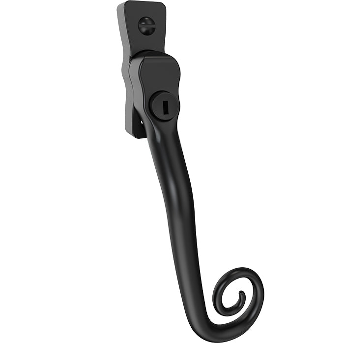 High quality image of Mila Heritage Monkey Tail Casement Handle Matt Black Right hand | Sku. cb700072 | Trade Door Handles.