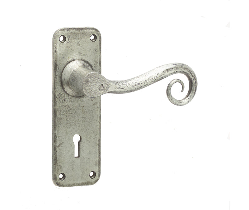 High quality image of Frelan - Chester Suite Door Handles on Lockplate Pewter Sku. HF200