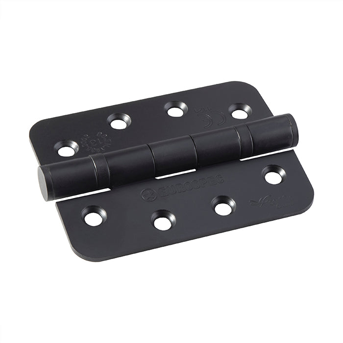 High quality image of Eurospec - Grade 13 Ball Bearing P Hinge Radius 102 x 76mm - Matt Black | Sku. hin1433p-13mb-r | Trade Door Handles.