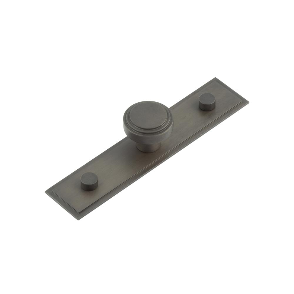 High quality image of Hoxton - Cropley Cupboard Knobs 30mm Stepped Backplate Dark Bronze Sku. HOX-1030DB-6090DB
