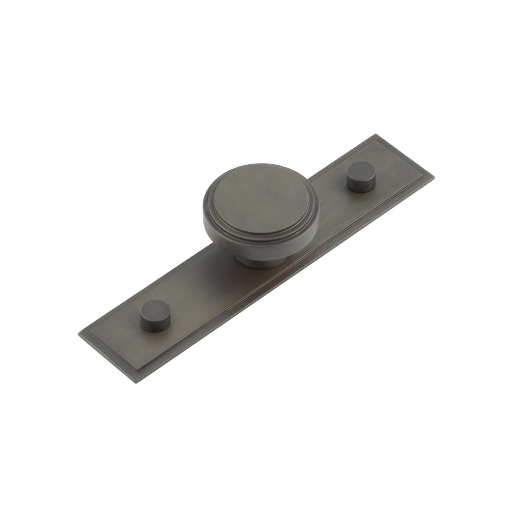 High quality image of Hoxton - Cropley Cupboard Knobs 40mm Stepped Backplate Dark Bronze Sku. HOX-1040DB-6090DB