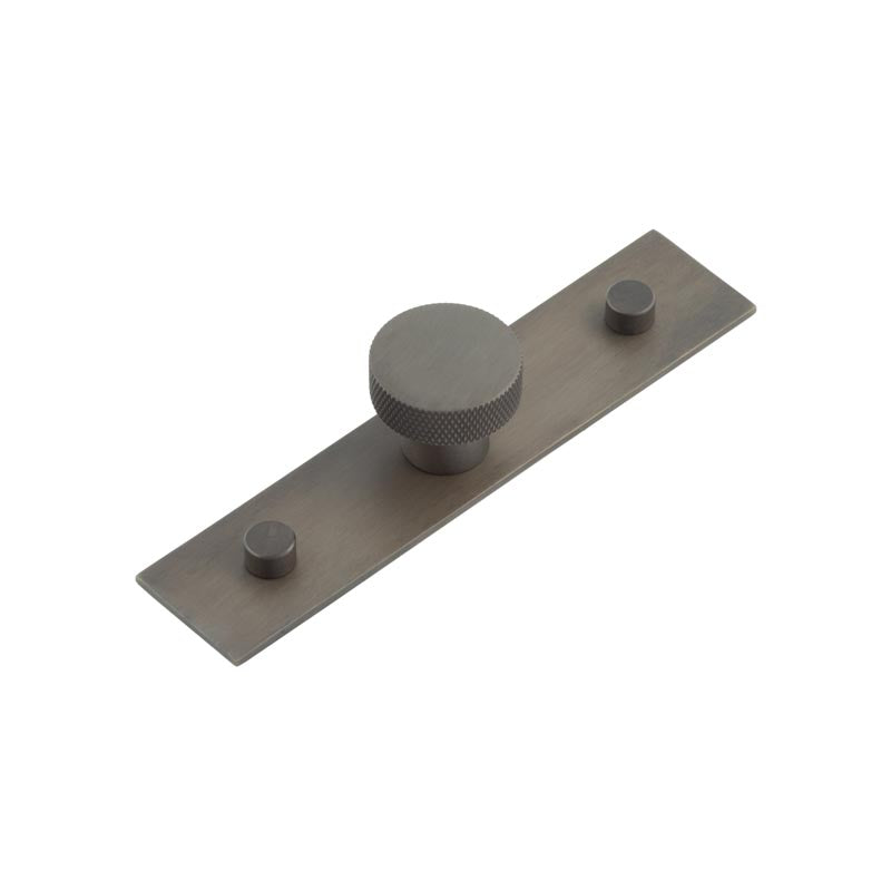 High quality image of Hoxton - Wenlock Cupboard Knobs 30mm Plain Backplate Dark Bronze Sku. HOX-130DB-5090DB