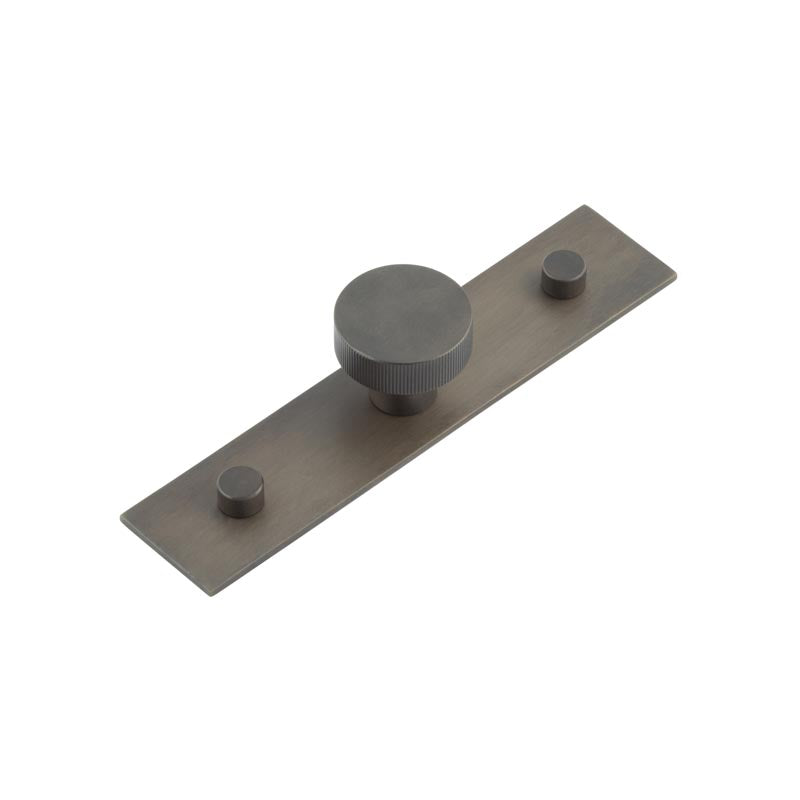 High quality image of Hoxton - Thaxted Cupboard Knobs 30mm Plain Backplate Dark Bronze Sku. HOX-230DB-5090DB