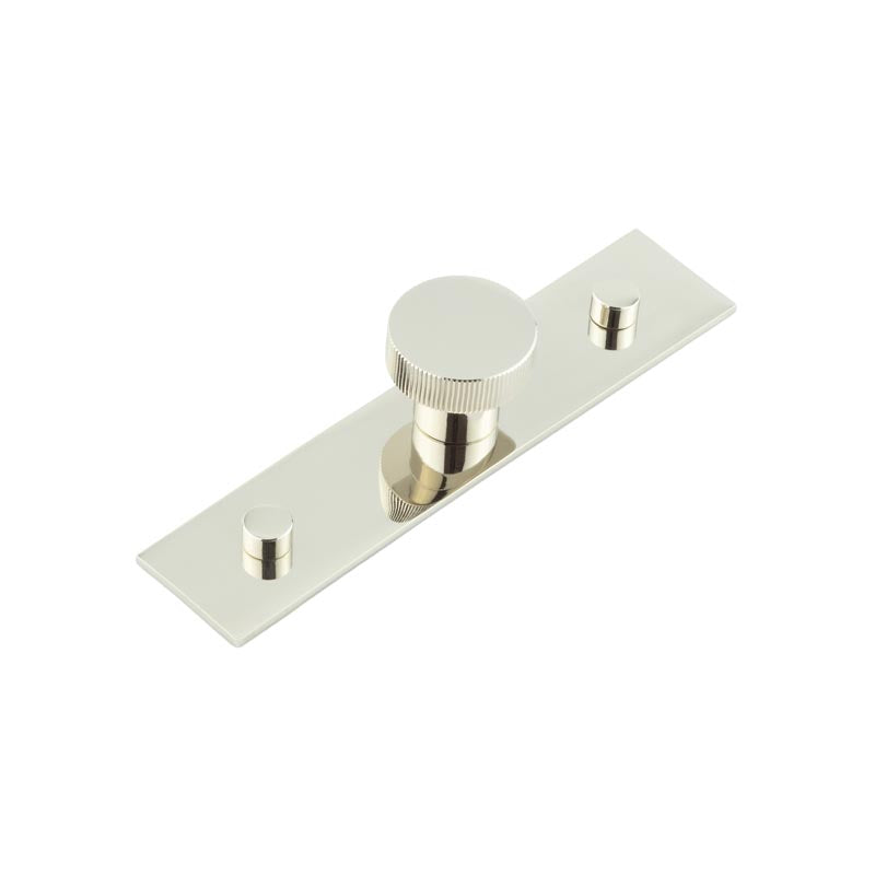 High quality image of Hoxton - Thaxted Cupboard Knobs 30mm Plain Backplate Polished Nickel Sku. HOX-230PN-5090PN