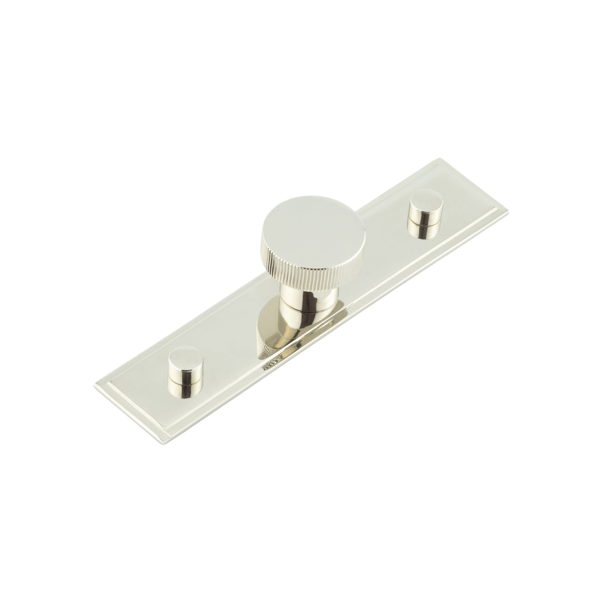High quality image of Hoxton - Thaxted Cupboard Knobs 30mm Stepped Backplate Polished Nickel Sku. HOX-230PN-6090PN
