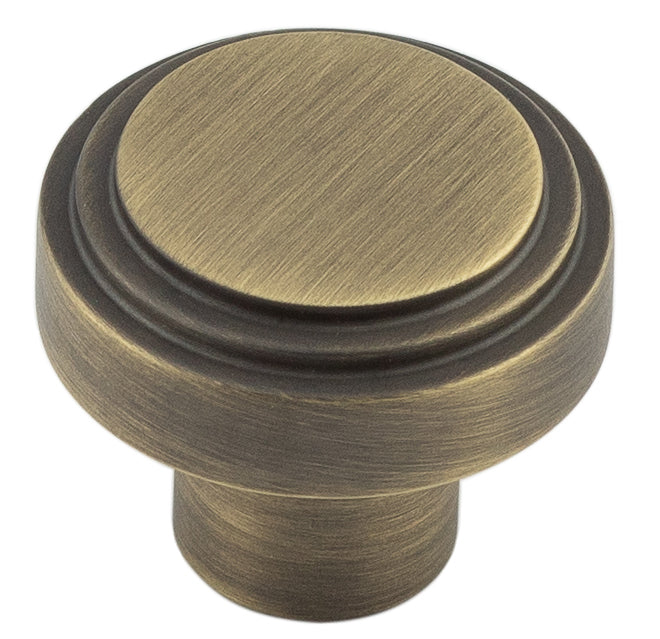 High quality image of Hoxton - Cropley Cupboard Knobs 30mm Antique Brass Sku. HOX1030AB