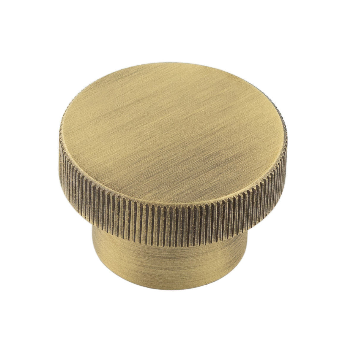 High quality image of Hoxton - Thaxted Cupboard Knobs 40mm Antique Brass Sku. HOX240AB