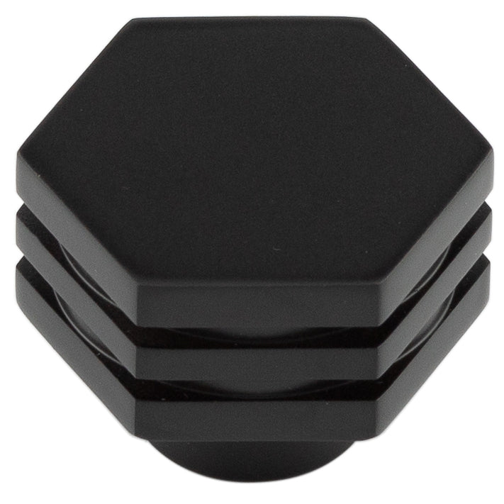 High quality image of Hoxton - Nile Cupboard Knobs 30mm Black Sku. HOX330MB