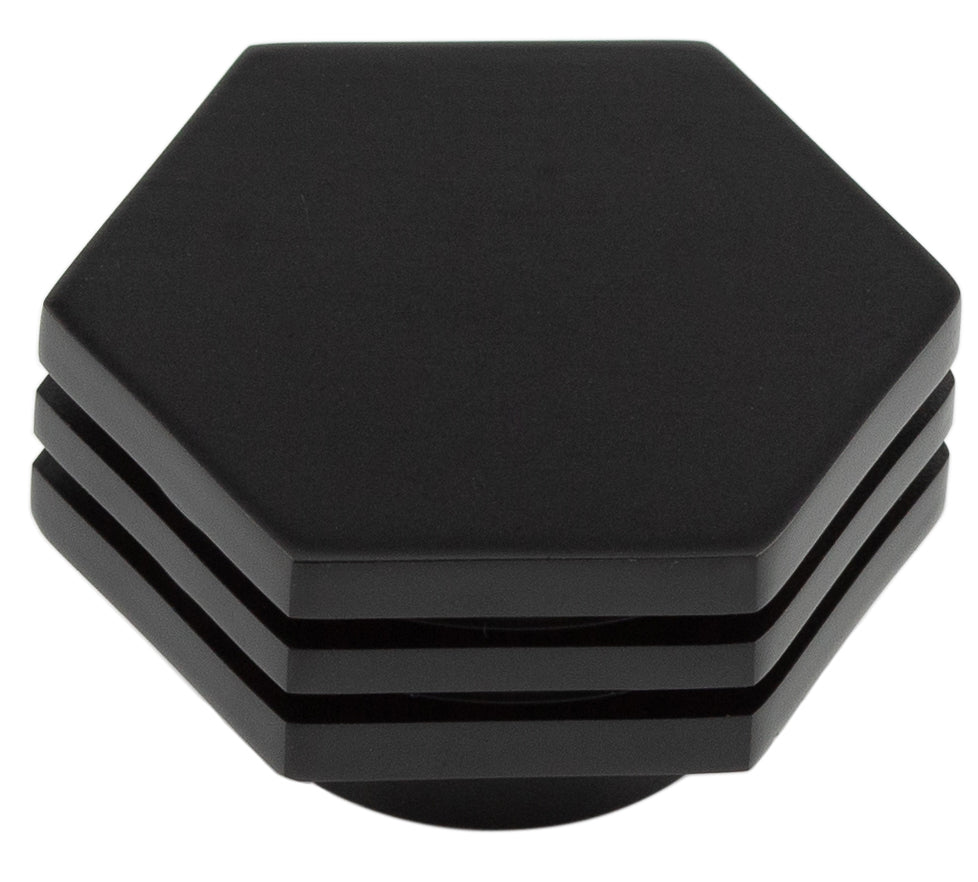 High quality image of Hoxton - Nile Cupboard Knobs 40mm Black Sku. HOX340MB