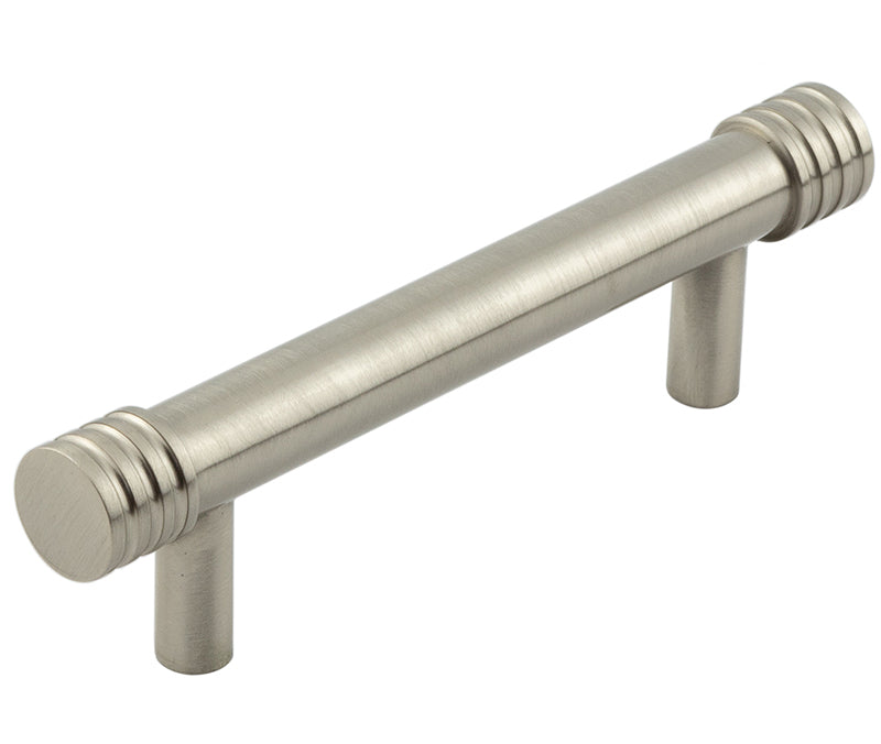 High quality image of Hoxton - Sturt Cabinet Handles 96mm Ctrs Satin Nickel Sku. HOX450SN