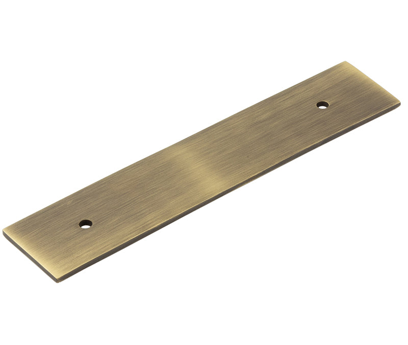 High quality image of Hoxton - Fanshaw Backplates for Cabinet Handles 140x30mm Antique Brass Sku. HOX5050AB