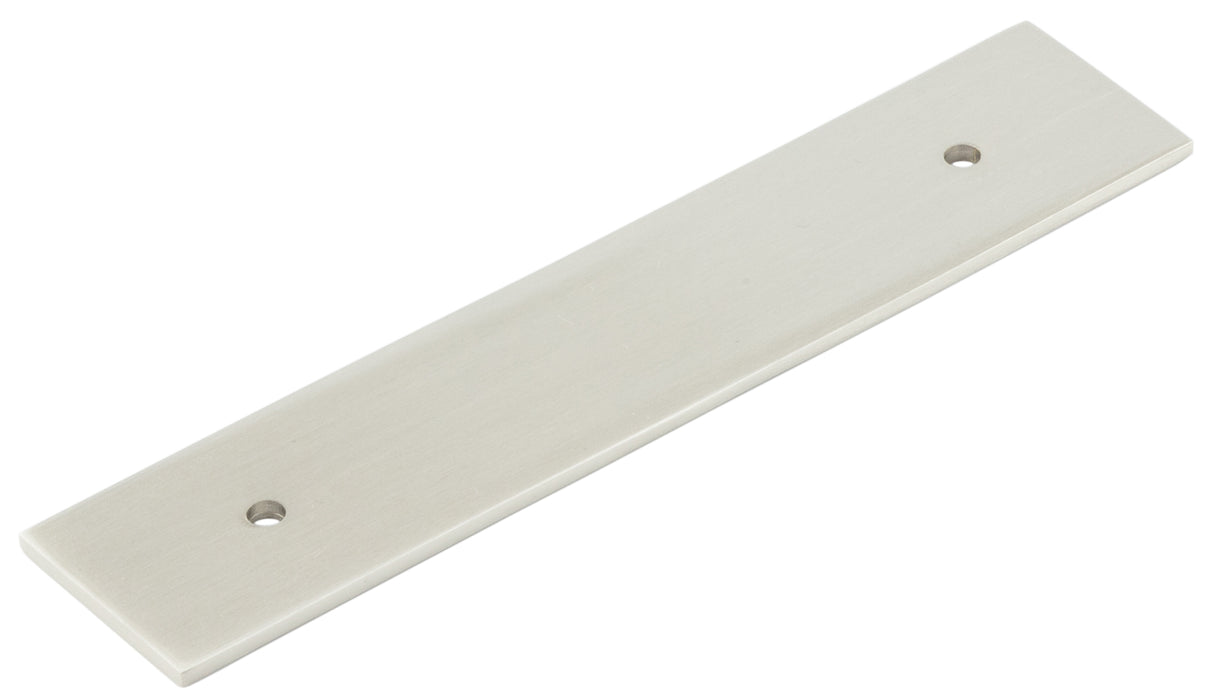 High quality image of Hoxton - Fanshaw Backplates for Cabinet Handles 140x30mm Satin Nickel Sku. HOX5050SN