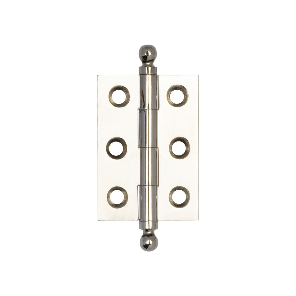 High quality image of Hoxton - Brass Finial Hinges 50x35mm Polished Nickel Sku. HOX800PN