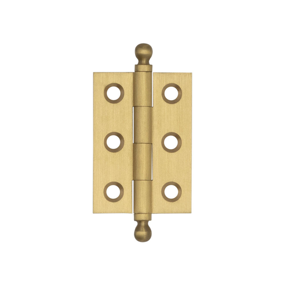High quality image of Hoxton - Brass Finial Hinges 50x35mm Satin Brass Sku. HOX800SB