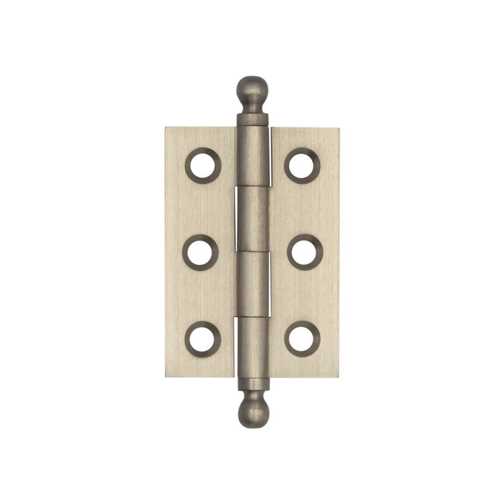 High quality image of Hoxton - Brass Finial Hinges 50x35mm Satin Nickel Sku. HOX800SN
