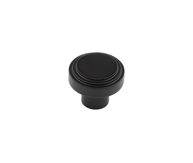 Frelan Hardware Cabinet Hardware Black / Cabinet Knobs / 30mm Dia. Hoxton - Cropley MB 30mm Cupboard Knob Stepped