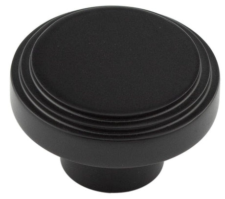 Frelan Hardware Cabinet Hardware Black / Cabinet Knobs / 40mm Dia. Hoxton - Cropley MB 40mm Cupboard Knob Stepped