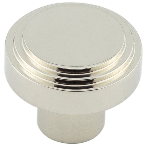 Frelan Hardware Cabinet Hardware Polished Nickel / Cabinet Knobs / 30mm Dia. Hoxton - Cropley PN 30mm Cupboard Knob Stepped