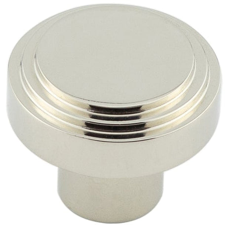 Frelan Hardware Cabinet Hardware Polished Nickel / Cabinet Knobs / 30mm Dia. Hoxton - Cropley PN 30mm Cupboard Knob Stepped