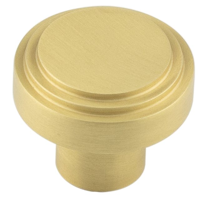 Frelan Hardware Cabinet Hardware Satin Brass / Cabinet Knobs / 30mm Dia. Hoxton - Cropley SB 30mm Cupboard Knob Stepped