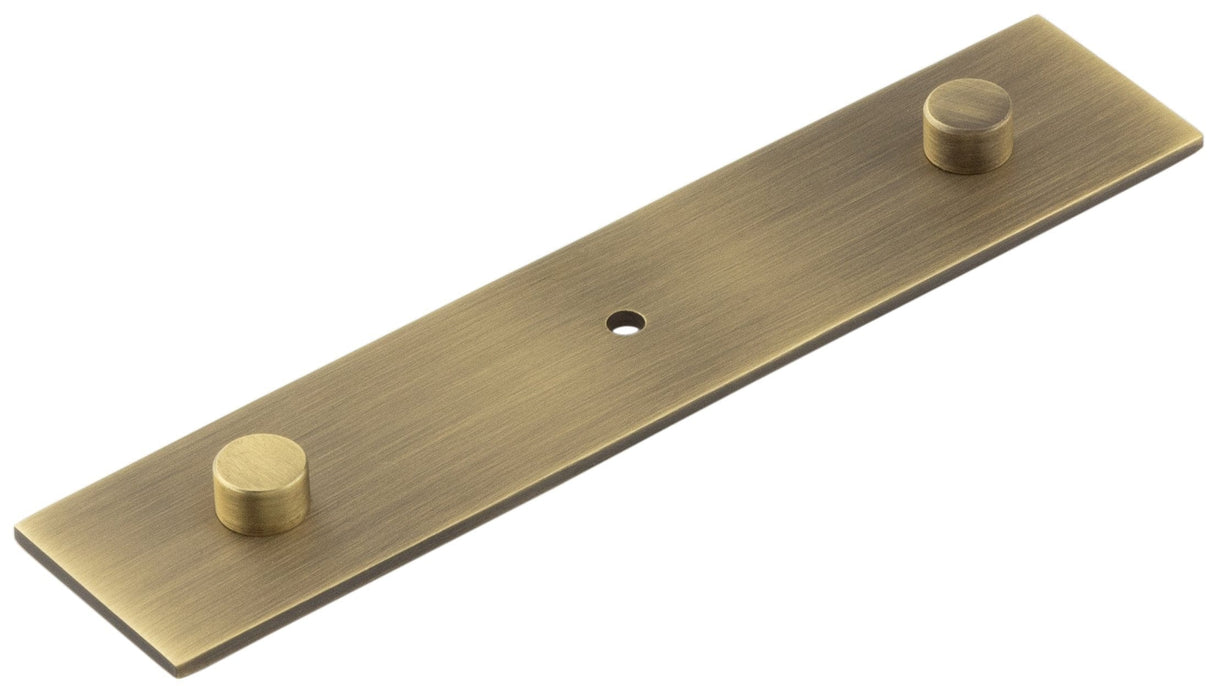 Frelan Hardware Cabinet Hardware Antique Brass / Backplate for Cabinet Pull Handle / 140 x 30mm Hoxton - Fanshaw AB 140x30mm Backplate Concealed Screw Caps