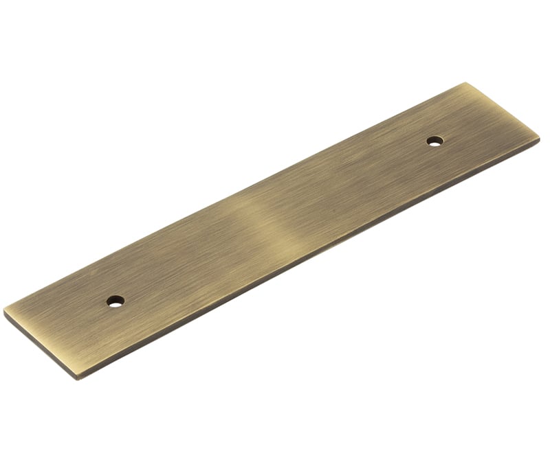 Frelan Hardware Cabinet Hardware Antique Brass / Backplate for Cabinet Pull Handle / 96mm c/c Hoxton - Fanshaw AB 140x30mm Backplate for Pull Handle with 96mm Ctrs
