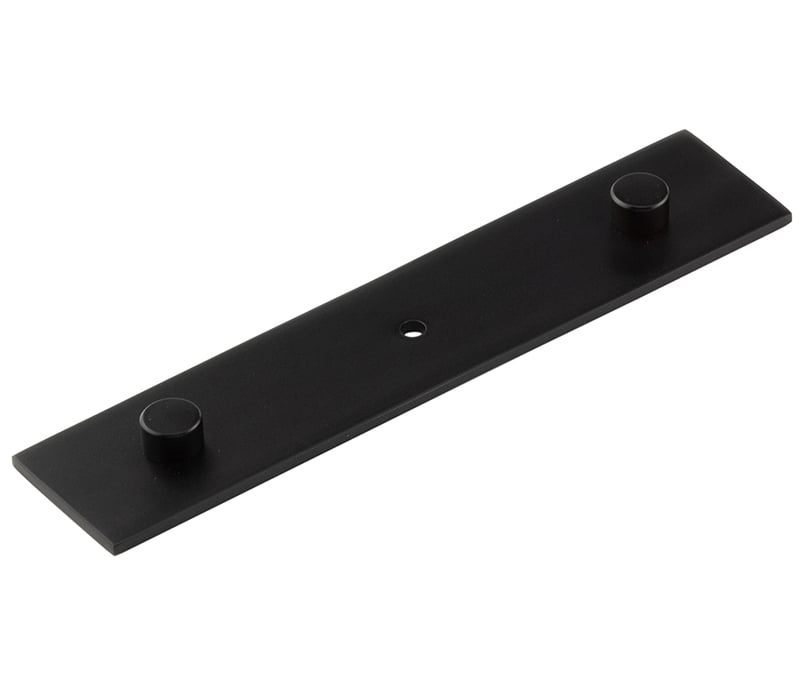 Frelan Hardware Cabinet Hardware Black / Backplate for Cabinet Pull Handle / 140 x 30mm Hoxton - Fanshaw MB 140x30mm Backplate Concealed Screw Caps