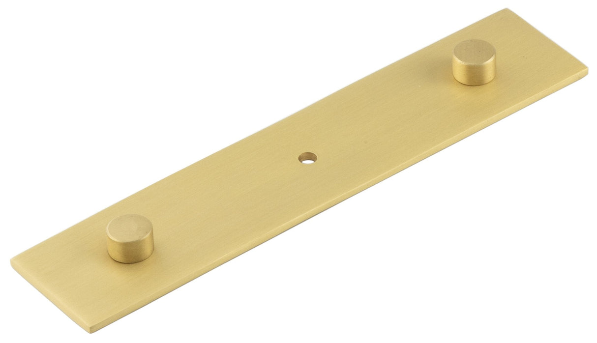 Frelan Hardware Cabinet Hardware Satin Brass / Backplate for Cabinet Pull Handle / 140 x 30mm Hoxton - Fanshaw SB 140x30mm Backplate Concealed Screw Caps