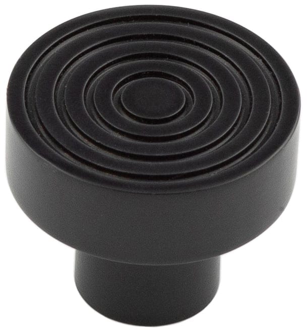 Frelan Hardware Cabinet Hardware Black / Cabinet Knobs / 30mm Dia. Hoxton - Murray DB 30mm Cupboard Knob Reeded
