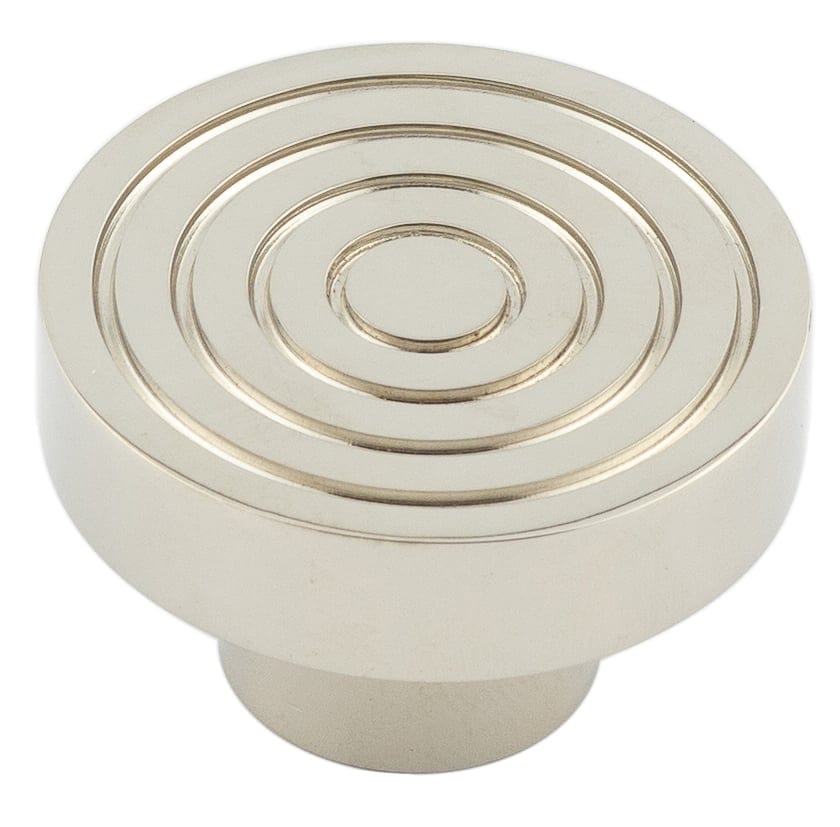 Frelan Hardware Cabinet Hardware Polished Nickel / Cabinet Knobs / 40mm Dia. Hoxton - Murray PN 40mm Cupboard Knob Reeded