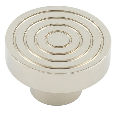 Frelan Hardware Cabinet Hardware Polished Nickel / Cabinet Knobs / 40mm Dia. Hoxton - Murray PN 40mm Cupboard Knob Reeded