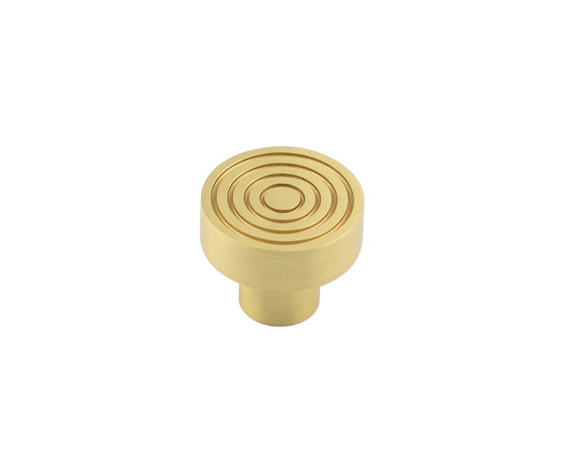 Frelan Hardware Cabinet Hardware Satin Brass / Cabinet Knobs / 30mm Dia. Hoxton - Murray SB 30mm Cupboard Knob Reeded