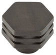 Frelan Hardware Cabinet Hardware Dark Bronze / Cabinet Knobs / 30mm Dia. Hoxton - Nile DB 30mm Hex Cupboard Knob With Step Details