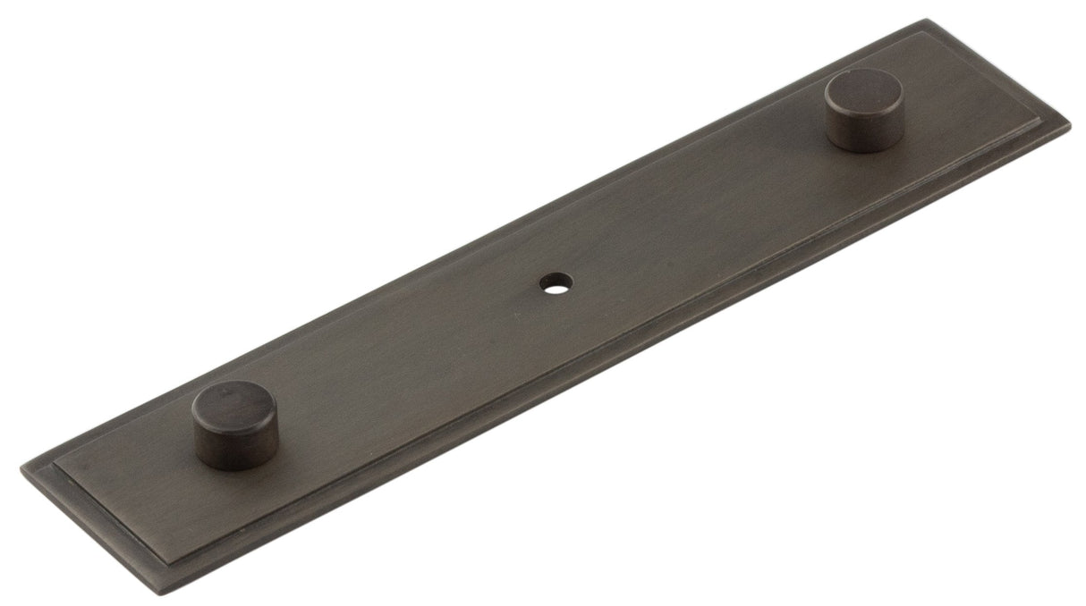 Frelan Hardware Cabinet Hardware Dark Bronze / Backplate for Cabinet Pull Handle / 140 x 30mm Hoxton - Rushton DB 140x30mm Backplate With Concealed Screw Caps
