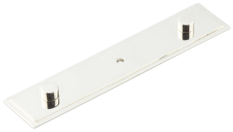 Frelan Hardware Cabinet Hardware Polished Nickel / Backplate for Cabinet Pull Handle / 140 x 30mm Hoxton - Rushton PN 140x30mm Backplate With Concealed Screw Caps