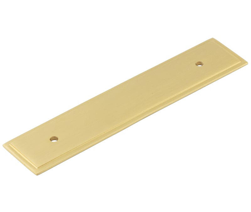Frelan Hardware Cabinet Hardware Satin Brass / Backplate for Cabinet Pull Handle / 96mm c/c Hoxton - Rushton SB 140x30mm Backplate for Pull Handle with 96mm Cts